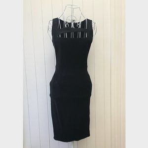 Helmut Body Con Cut-out Black Dress